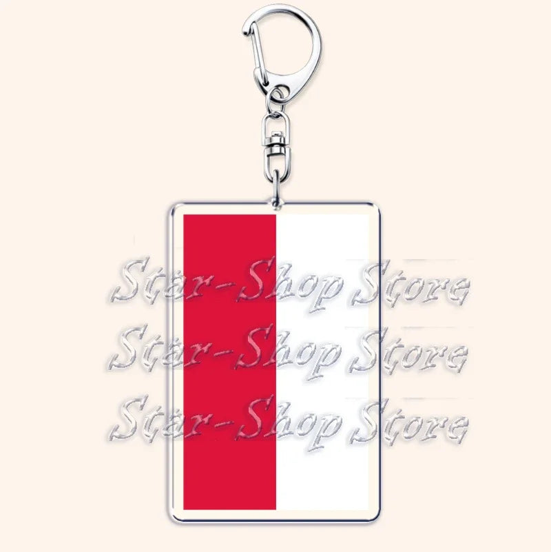 National Country Flags Keychains for Accessories Bag United States Mexico Spain Poland Russia France Chile Keyring Jewelry Gifts