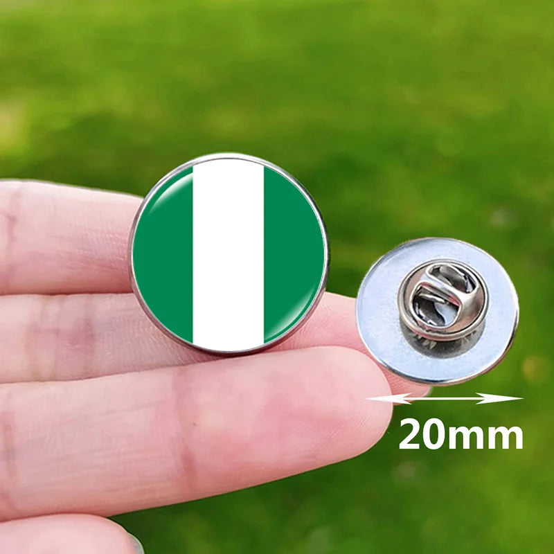 Colombia Flag Pin Stainless Steel Lapel Pins Honduras Nicaragua Peru Philippines Bolivia Finland Salvador Singapore Glass Brooch