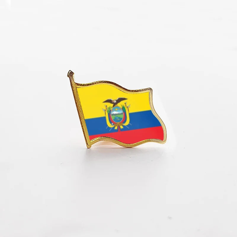 National Flag Pin Country Flag Metal Lapel Pin Russia Ukraine Spain France Badges For Clothes Bag Hat Collar Jewelry Accessories