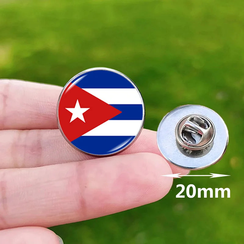 Colombia Flag Pin Stainless Steel Lapel Pins Honduras Nicaragua Peru Philippines Bolivia Finland Salvador Singapore Glass Brooch