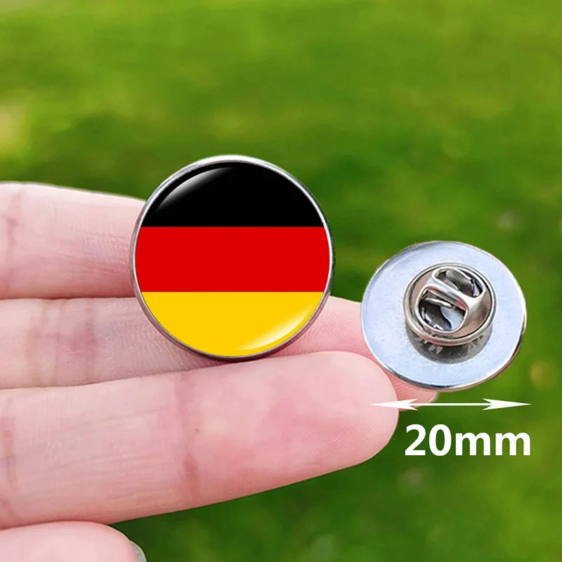 2024 National Flag Pin Serbia France Spain Uruguay Croatia Chile Romania Netherlands Switzerland Brazil Football Brooch Gift