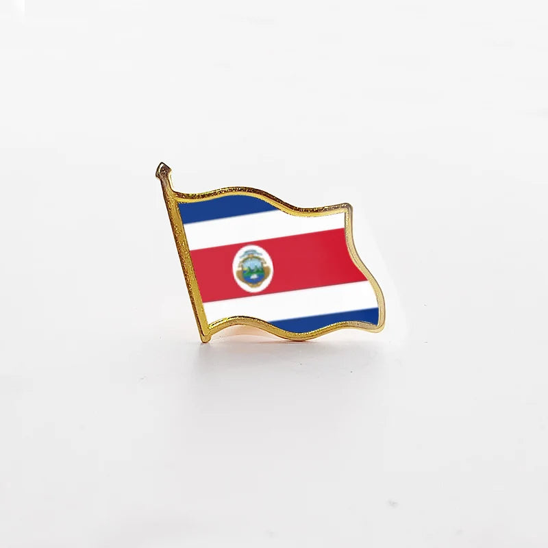 National Flag Pin Country Flag Metal Lapel Pin Russia Ukraine Spain France Badges For Clothes Bag Hat Collar Jewelry Accessories