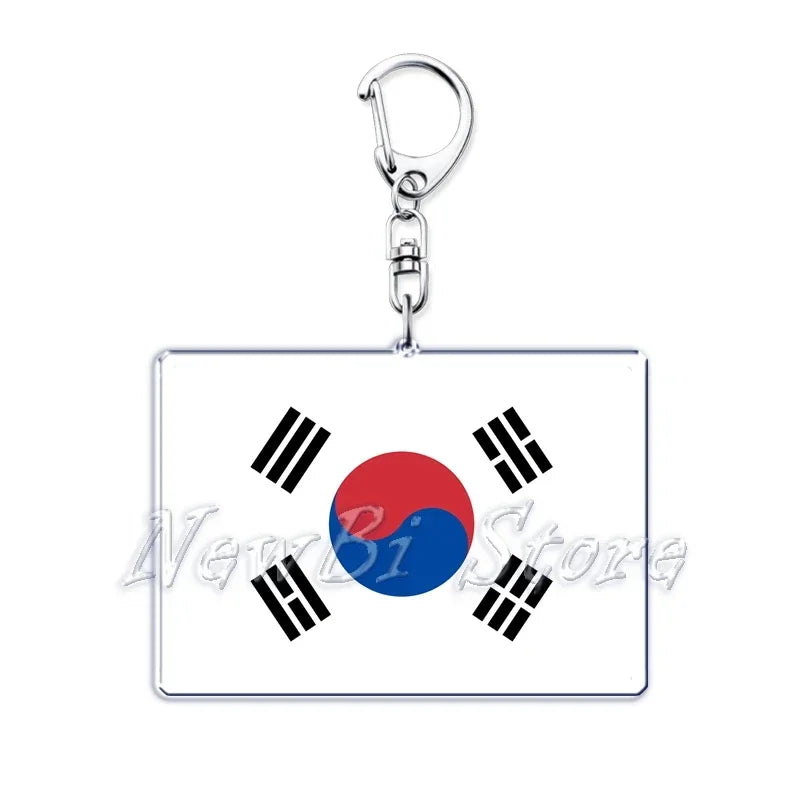 Country Flags Key Chain Keychains Ring for Accessories Bag Pendant American Britain Korean Korean Keyring Jewelry Fans Gifts