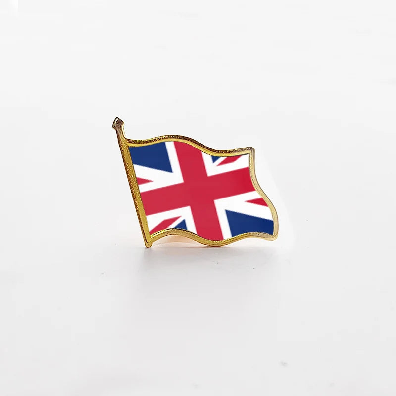 National Flag Pin Country Flag Metal Lapel Pin Russia Ukraine Spain France Badges For Clothes Bag Hat Collar Jewelry Accessories