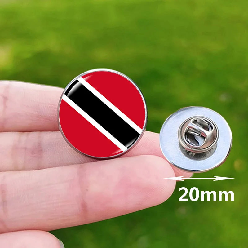 Colombia Flag Pin Stainless Steel Lapel Pins Honduras Nicaragua Peru Philippines Bolivia Finland Salvador Singapore Glass Brooch