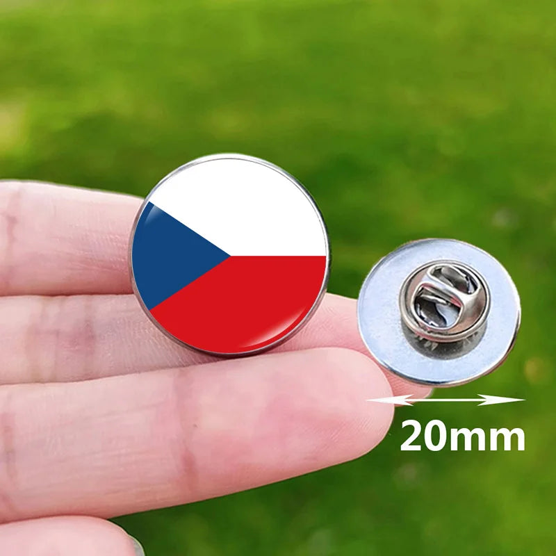 2024 National Flag Pin Serbia France Spain Uruguay Croatia Chile Romania Netherlands Switzerland Brazil Football Brooch Gift