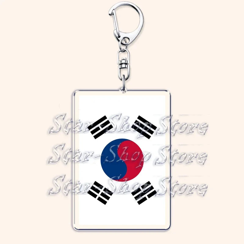 National Country Flags Keychains for Accessories Bag United States Mexico Spain Poland Russia France Chile Keyring Jewelry Gifts