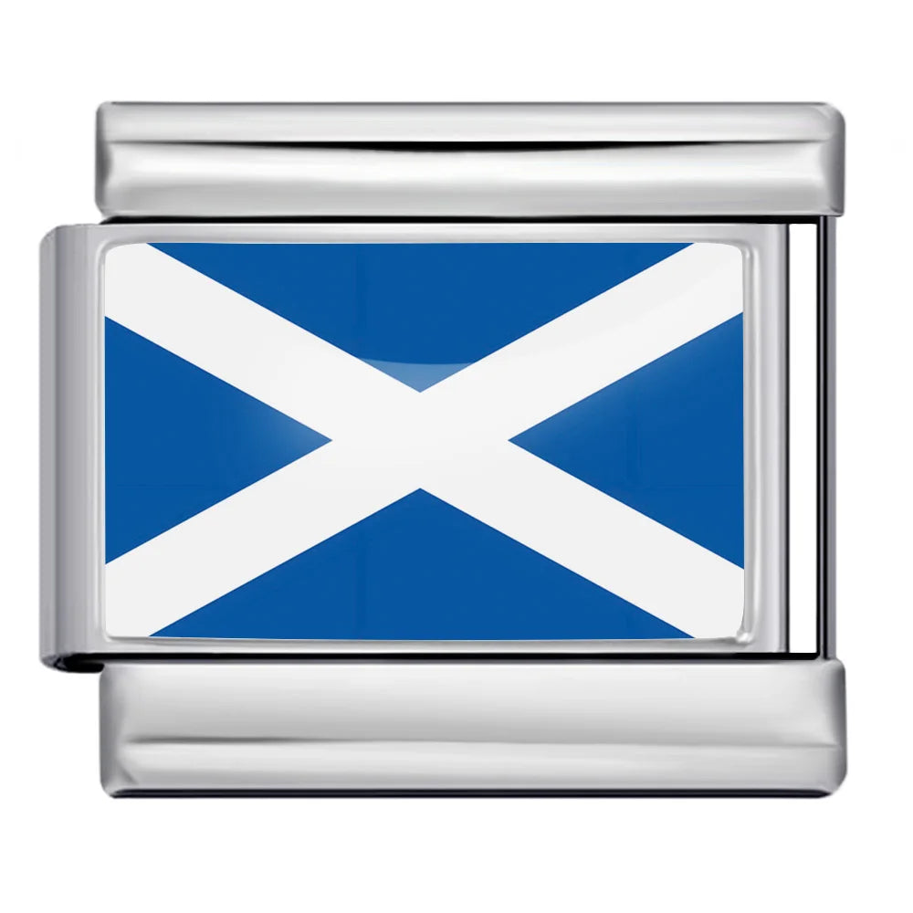 1pc Elastic Charm Chain World National Flag Italian Link fit 9mm Stainless Steel Bracelet DIY Making Jewelry Gifts Accessories