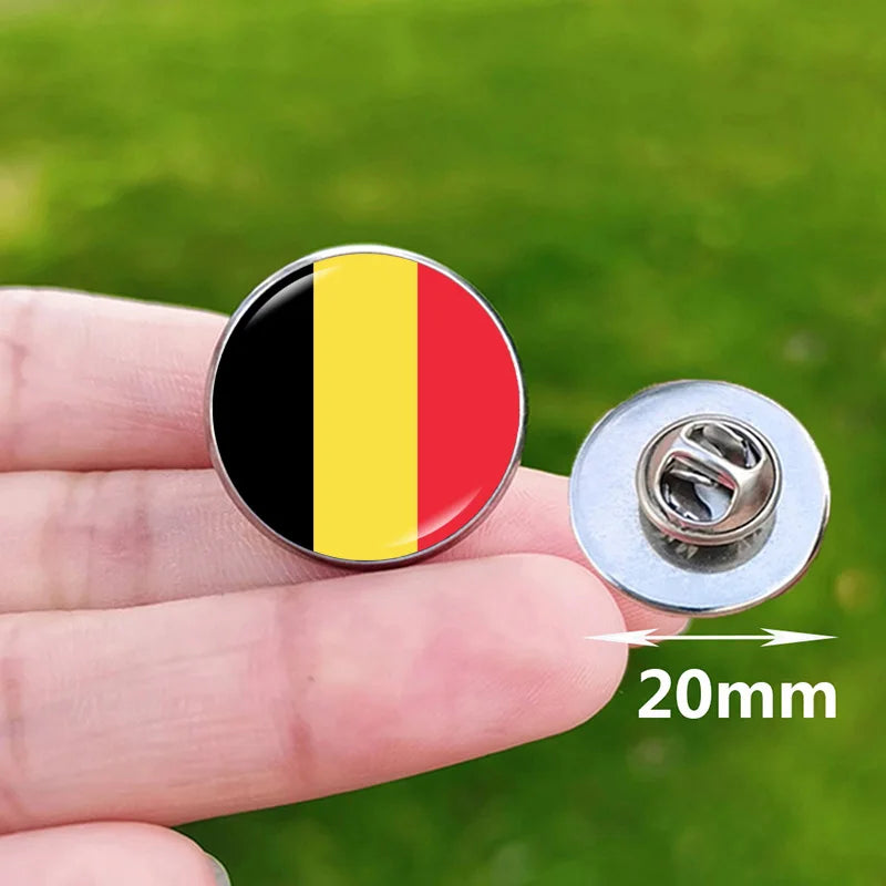 2024 National Flag Pin Serbia France Spain Uruguay Croatia Chile Romania Netherlands Switzerland Brazil Football Brooch Gift