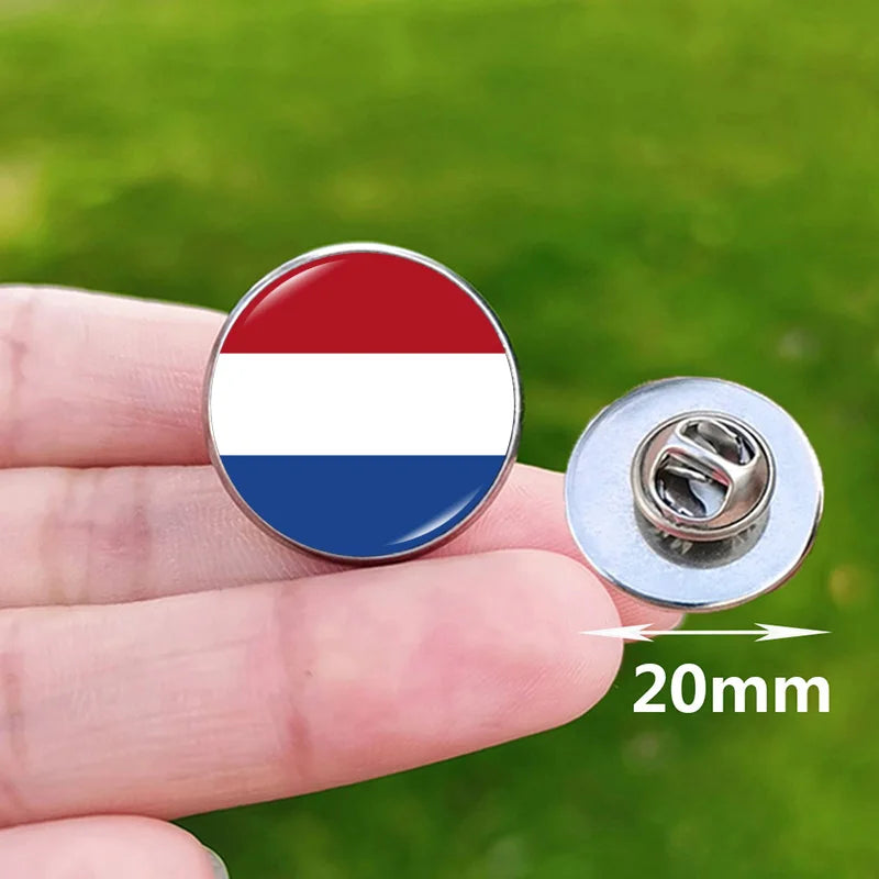 2024 National Flag Pin Serbia France Spain Uruguay Croatia Chile Romania Netherlands Switzerland Brazil Football Brooch Gift