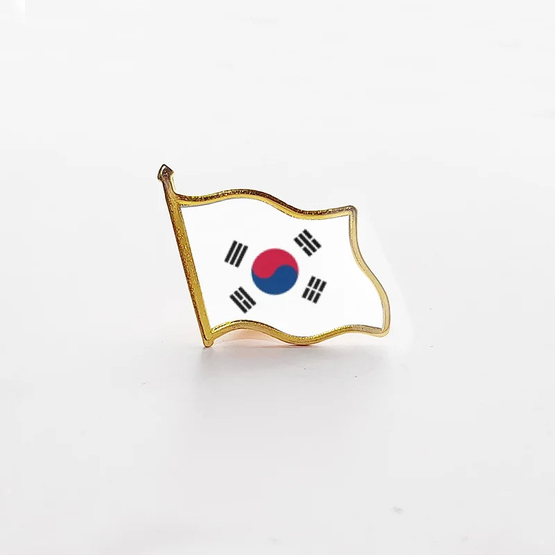 National Flag Pin Country Flag Metal Lapel Pin Russia Ukraine Spain France Badges For Clothes Bag Hat Collar Jewelry Accessories