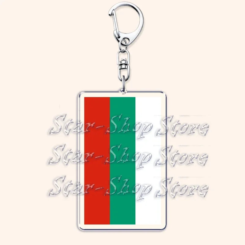 National Country Flags Keychains for Accessories Bag United States Mexico Spain Poland Russia France Chile Keyring Jewelry Gifts