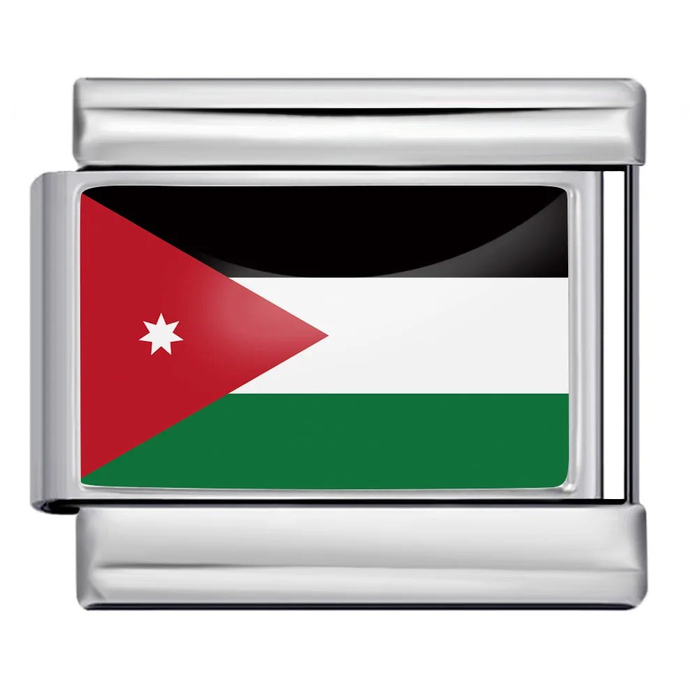 1pc Elastic Charm Chain World National Flag Italian Link fit 9mm Stainless Steel Bracelet DIY Making Jewelry Gifts Accessories