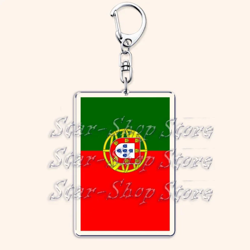 National Country Flags Keychains for Accessories Bag United States Mexico Spain Poland Russia France Chile Keyring Jewelry Gifts