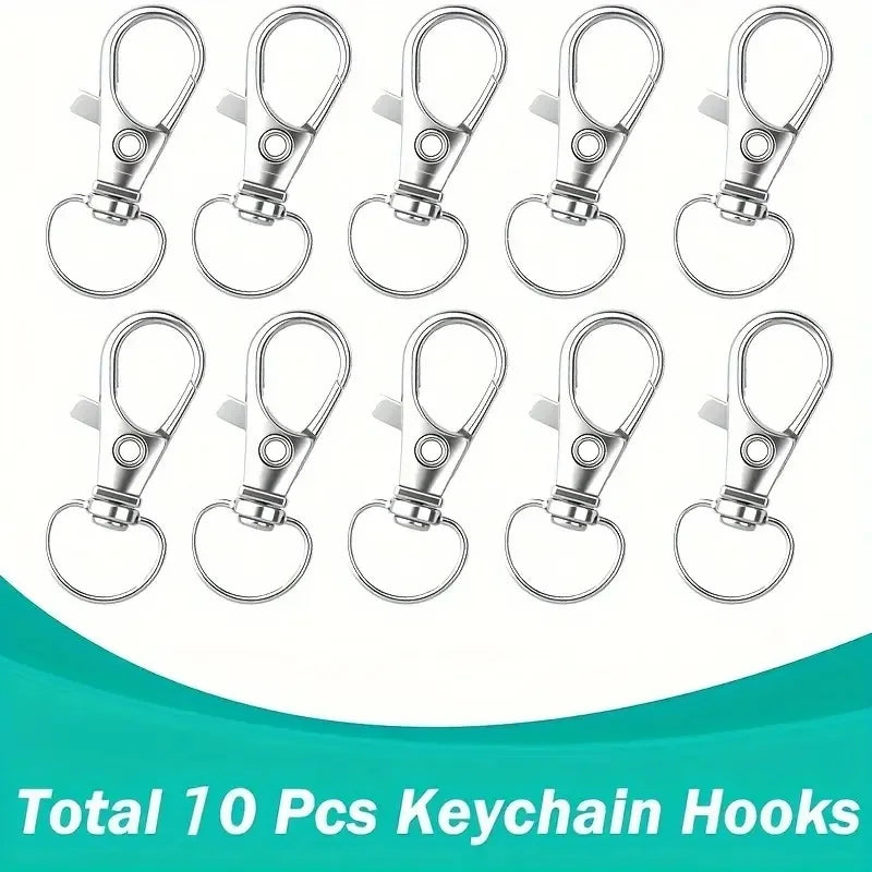 Swivel Clasps Lanyard Snap Hooks with Key Rings Key Chain Clip Hooks Lobster Claw Clasps for Keychains Jewelry DIY Crafts