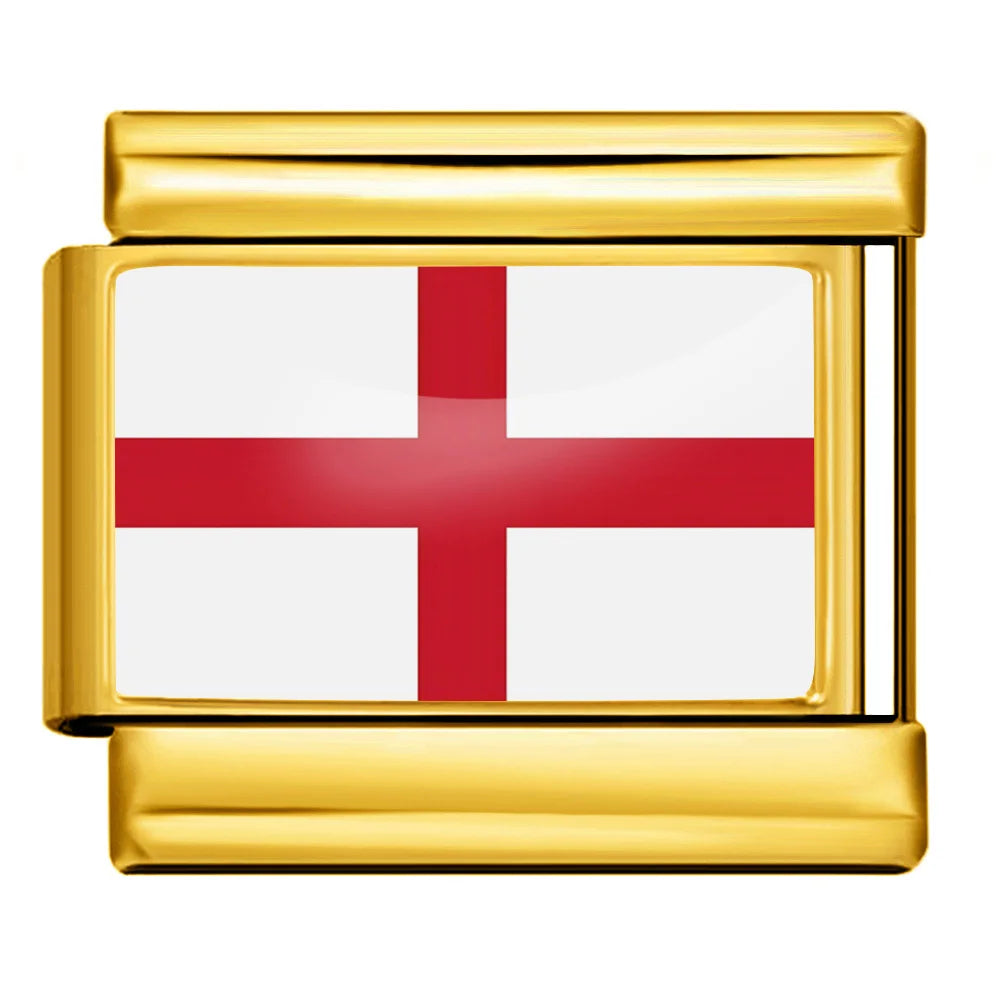 1pc Elastic Charm Chain World National Flag Italian Link fit 9mm Stainless Steel Bracelet DIY Making Jewelry Gifts Accessories