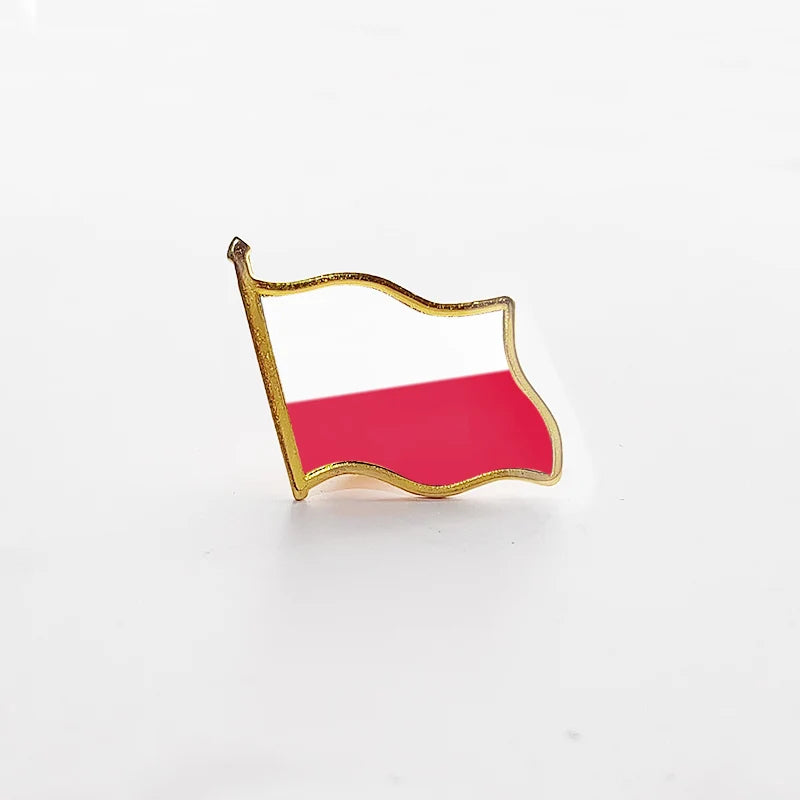 National Flag Pin Country Flag Metal Lapel Pin Russia Ukraine Spain France Badges For Clothes Bag Hat Collar Jewelry Accessories