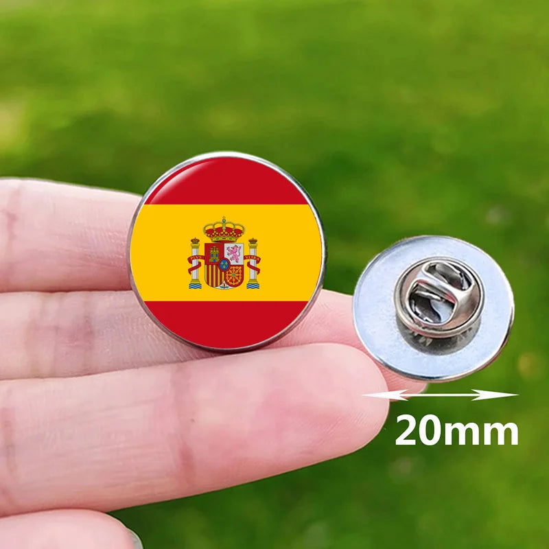 2024 National Flag Pin Serbia France Spain Uruguay Croatia Chile Romania Netherlands Switzerland Brazil Football Brooch Gift