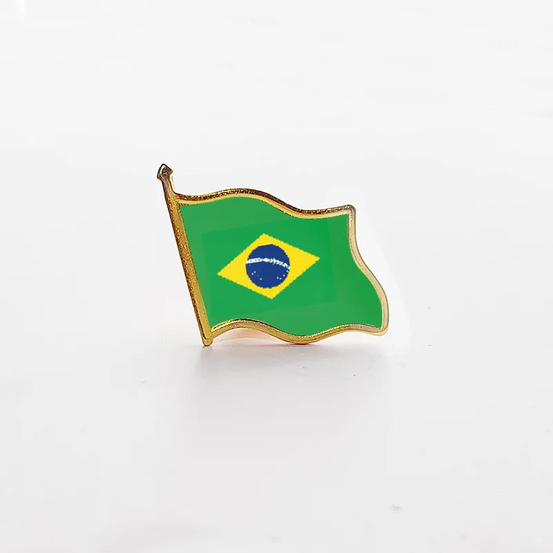 National Flag Pin Country Flag Metal Lapel Pin Russia Ukraine Spain France Badges For Clothes Bag Hat Collar Jewelry Accessories