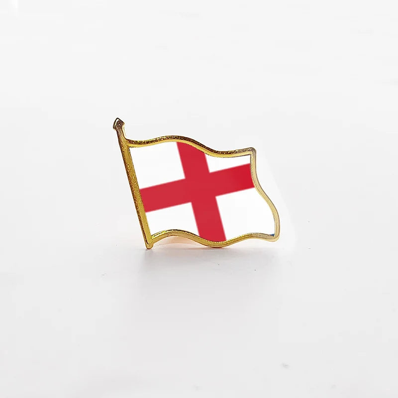 National Flag Pin Country Flag Metal Lapel Pin Russia Ukraine Spain France Badges For Clothes Bag Hat Collar Jewelry Accessories