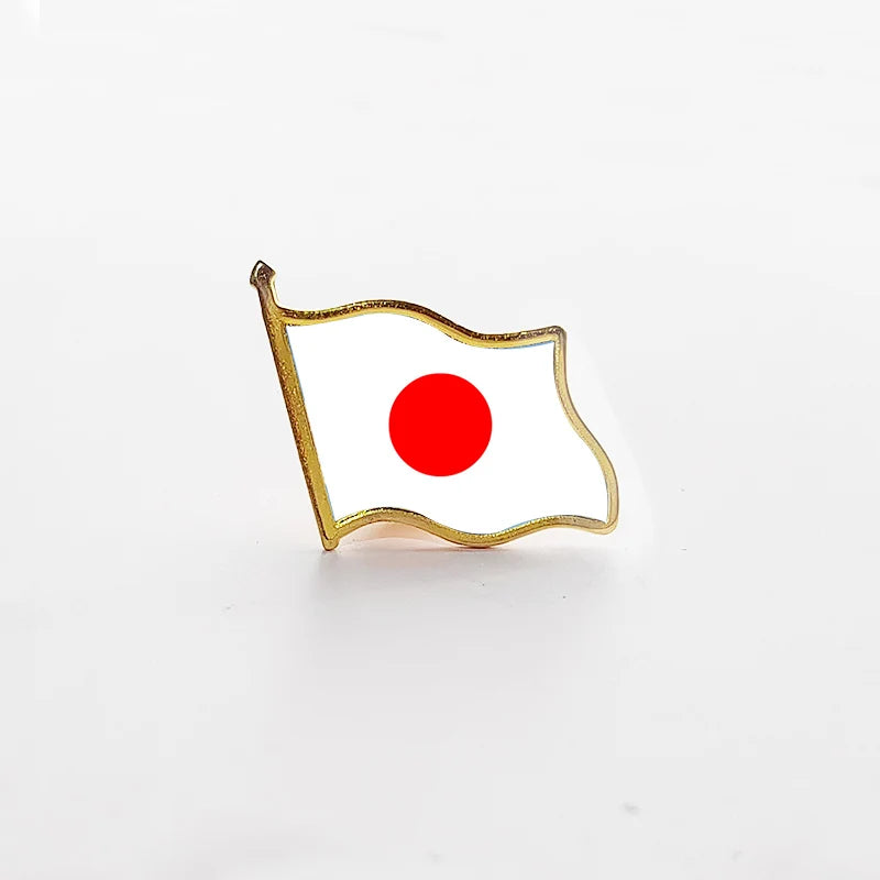 National Flag Pin Country Flag Metal Lapel Pin Russia Ukraine Spain France Badges For Clothes Bag Hat Collar Jewelry Accessories