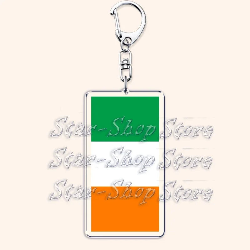 National Country Flags Keychains for Accessories Bag United States Mexico Spain Poland Russia France Chile Keyring Jewelry Gifts