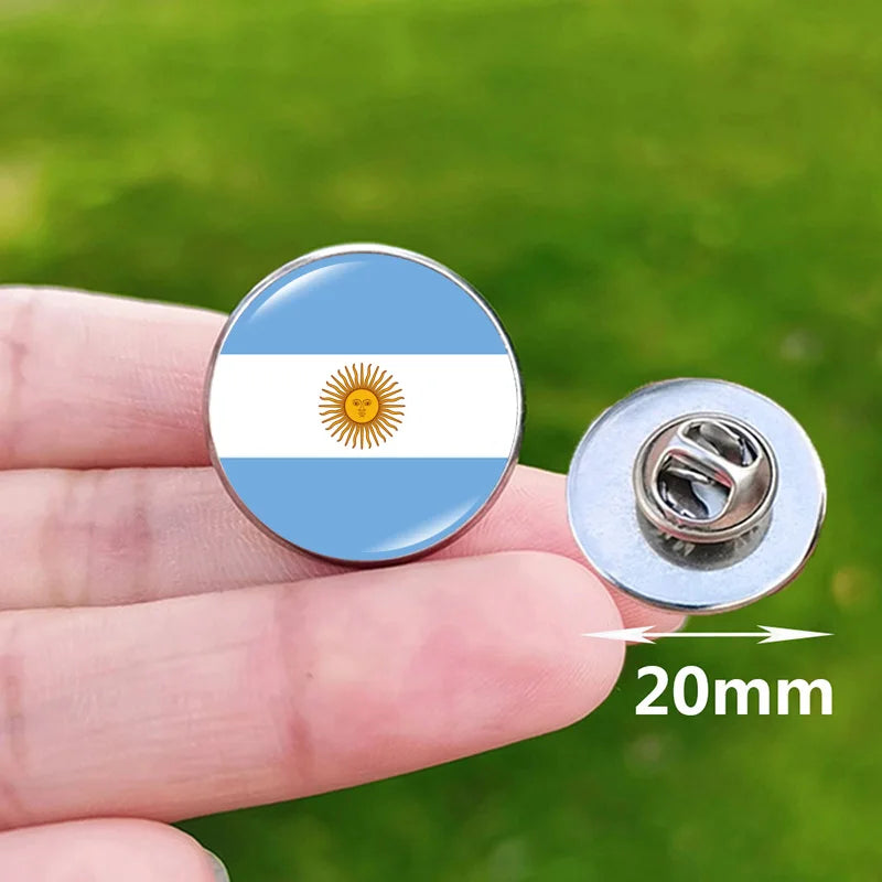 2024 National Flag Pin Serbia France Spain Uruguay Croatia Chile Romania Netherlands Switzerland Brazil Football Brooch Gift