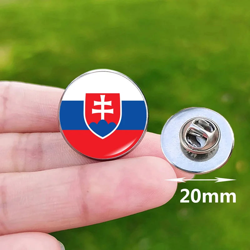 2024 National Flag Pin Serbia France Spain Uruguay Croatia Chile Romania Netherlands Switzerland Brazil Football Brooch Gift